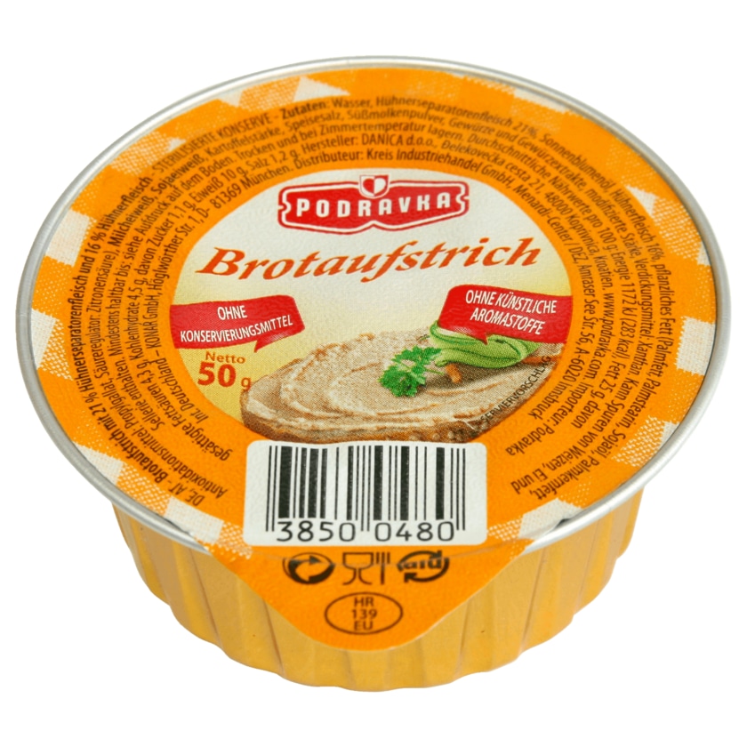 Podravka Brotaufstrich mit 39% Hühnerfleisch 50g